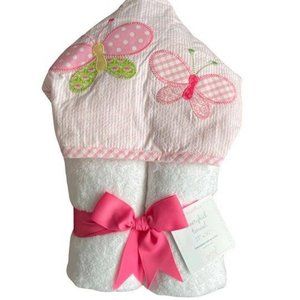 NWT 3 Marthas Everykid Hooded Towel - Butterfly